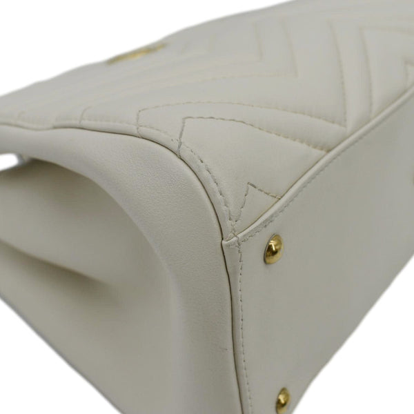GUCCI GG Marmont Calfskin Matelasse Leather Shoulder Bag Off White 448054