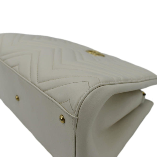 GUCCI GG Marmont Calfskin Matelasse Leather Shoulder Bag Off White 448054