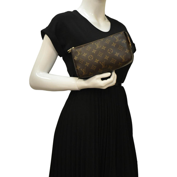 LOUIS VUITTON Pochette Monogram Canvas Pouch Brown