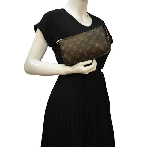 LOUIS VUITTON Pochette Monogram Canvas Pouch Brown