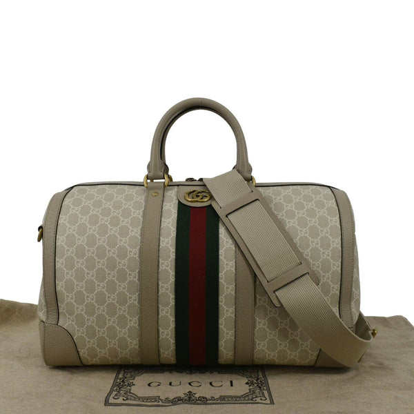 GUCCI Ophidia GG Supreme Canvas Duffle Bag Beige 681295