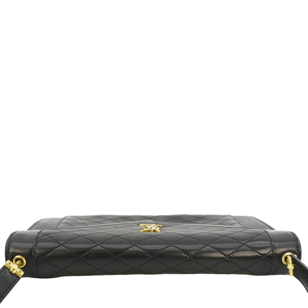 YVES SAINT LAURENT Gaby Small Envelope Quilted Leather Wallet Black