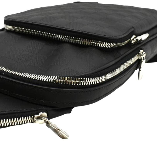 LOUIS VUITTON Avenue Sling Damier Infini Leather Backpack Bag Black