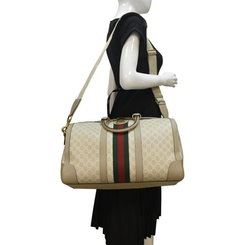 GUCCI Ophidia GG Supreme Canvas Duffle Bag Beige 681295
