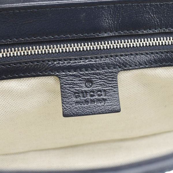 GUCCI GG Marmont Canvas Leather Crossbody Bag Blue 443497