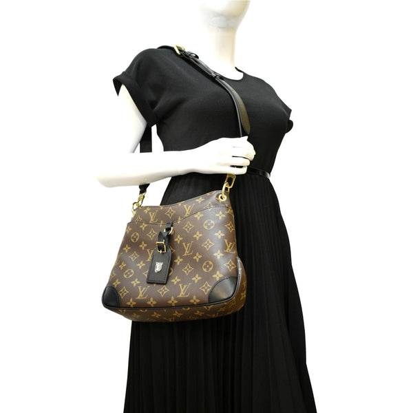 LOUIS VUITTON Odeon NM PM Monogram Canvas Shoulder Bag Black/Brown