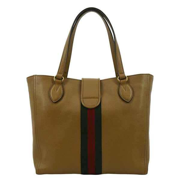 GUCCI Dahlia Leather Tote Bag Tan 652680