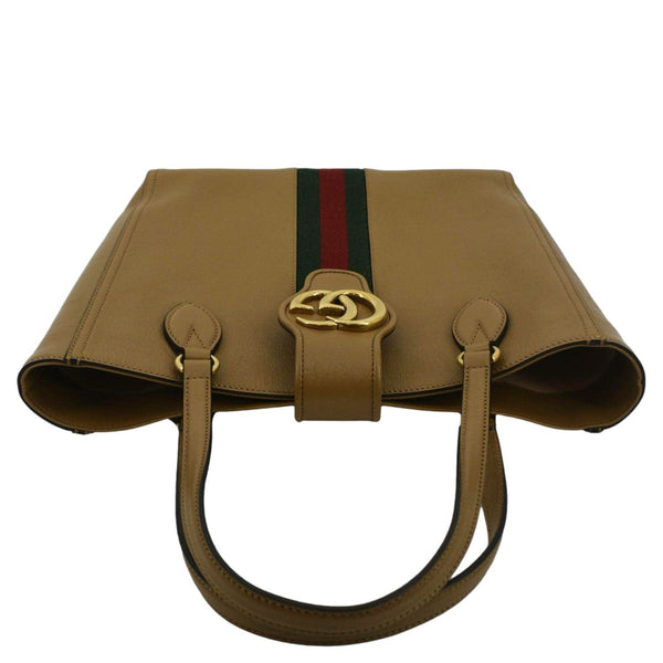 GUCCI Dahlia Leather Tote Bag Tan 652680