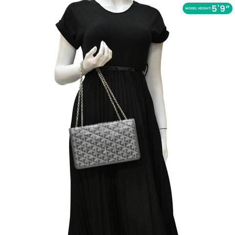 GOYARD Alexandre III Canvas Messenger Bag Black