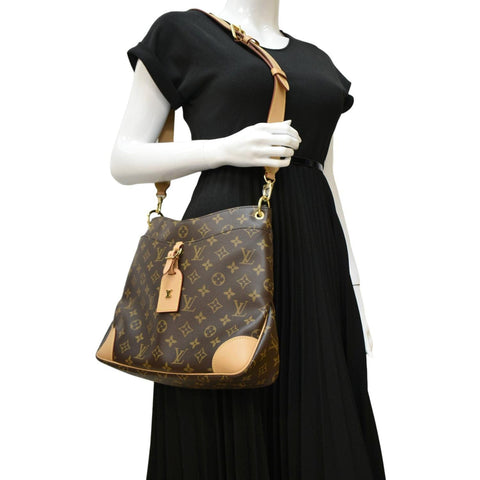 LOUIS VUITTON Odeon NM MM Monogram Canvas Shoulder Bag Brown