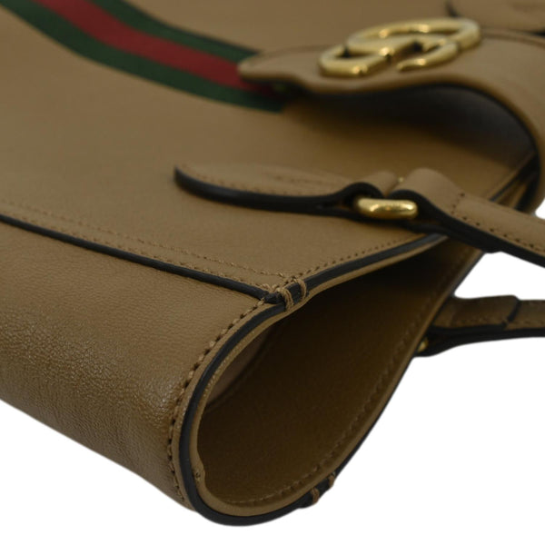 GUCCI Dahlia Leather Tote Bag Tan 652680