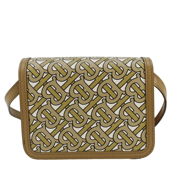 BURBERRY TB Monogram Mini Leather Shoulder Bag Beige