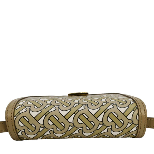 BURBERRY TB Monogram Mini Leather Shoulder Bag Beige