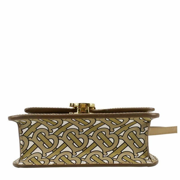 BURBERRY TB Monogram Mini Leather Shoulder Bag Beige