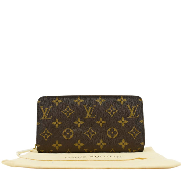 LOUIS VUITTON Monogram Canvas Zippy Wallet Brown back look