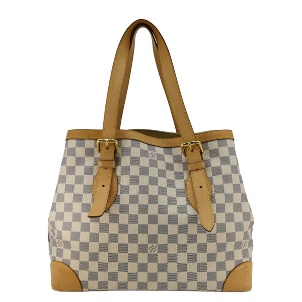 LOUIS VUITTON Hampstead MM Damier Azur Shoulder Bag White