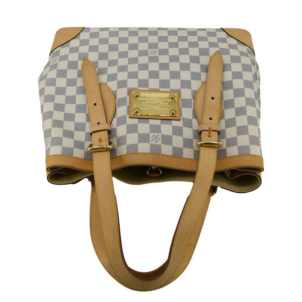 LOUIS VUITTON Hampstead MM Damier Azur Shoulder Bag White