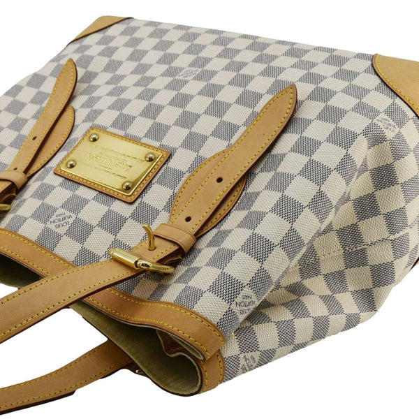 LOUIS VUITTON Hampstead MM Damier Azur Shoulder Bag White