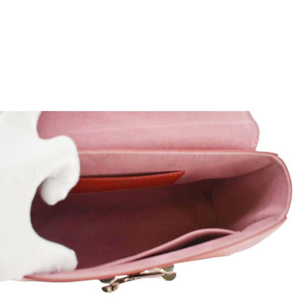 LOUIS VUITTON Twist MM Epi Leather Chain Shoulder Bag Coquelicot