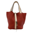 HERMES Picotin Lock 18 Taurillon Clemence Leather Hobo Bag Red