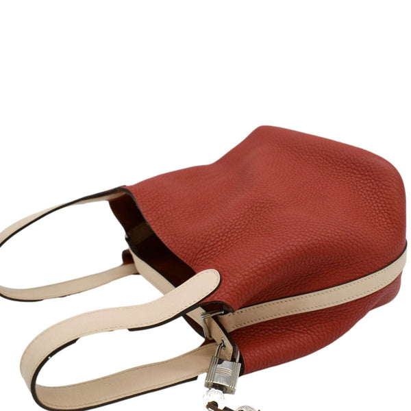 HERMES Picotin Lock 18 Taurillon Clemence Leather Hobo Bag Red