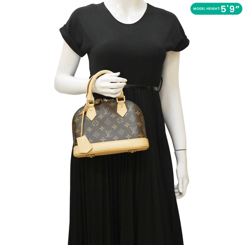 LOUIS VUITTON Alma BB Monogram Canvas Crossbody Bag Brown