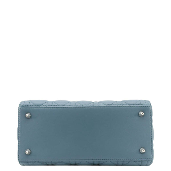 CHRISTIAN DIOR Lady Dior Medium Leather Shoulder Bag Sky Blue