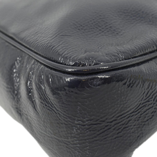 GUCCI; Soho Chain Shoulder bag Navy Blue Leather 308983 with lower left side view