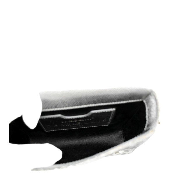 DOLCE & GABBANA Glitter DG Millennials Mini Leopard Print Leather Shoulder Bag Metallic Silver