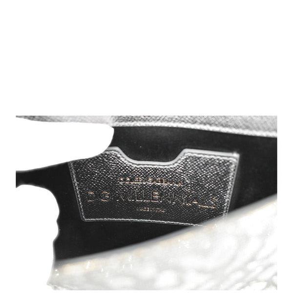 DOLCE & GABBANA Glitter DG Millennials Mini Leopard Print Leather Shoulder Bag Metallic Silver