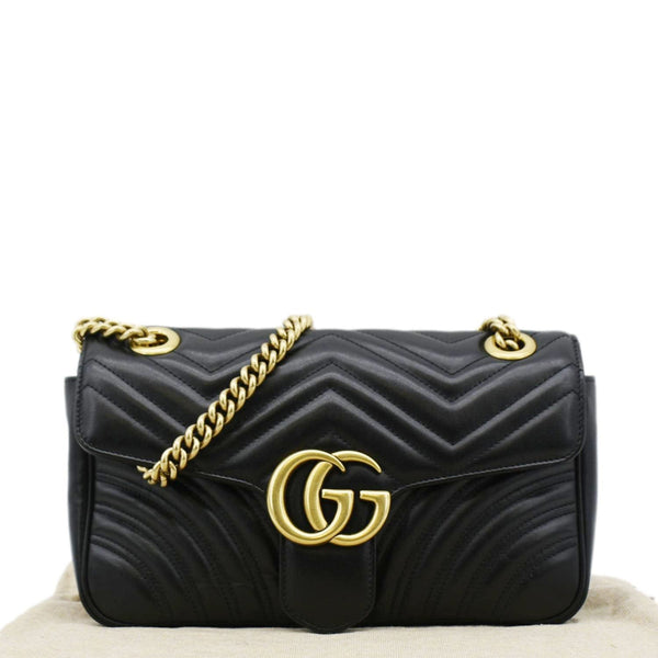 GUCCI GG Marmont Small Matelasse Crossbody Bag Black frony