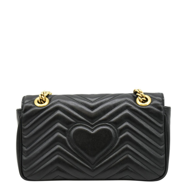 GUCCI GG Marmont Small Matelasse Crossbody Bag Black back side