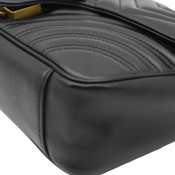 GUCCI GG Marmont Small Matelasse Leather Crossbody Bag Black 443497