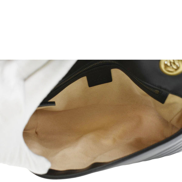 GUCCI GG Marmont Small Matelasse Leather Crossbody Bag Black 443497