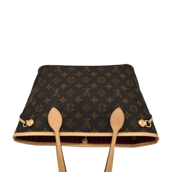 LOUIS VUITTON Neverfull PM Tote Bag Fuchsia upper look