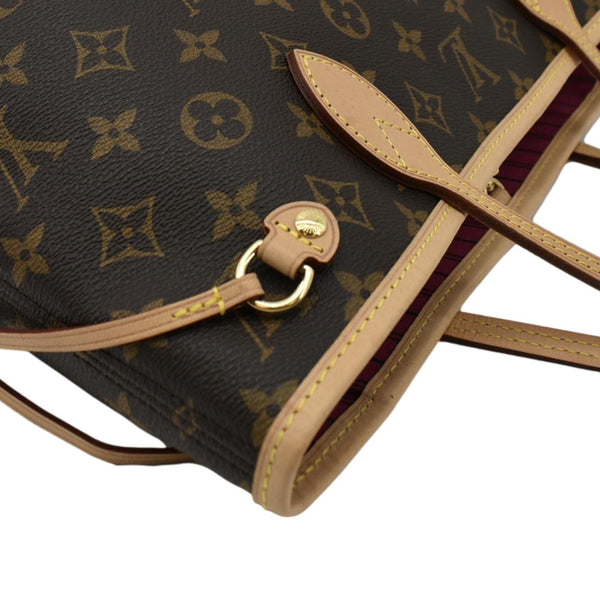 LOUIS VUITTON Neverfull PM Tote Bag Fuchsia corner look
