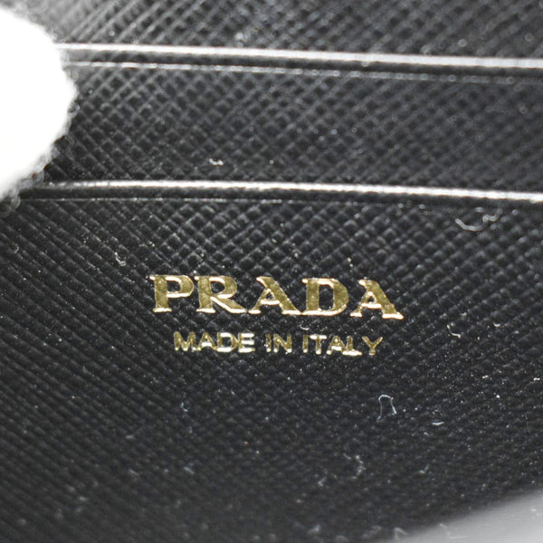 PRADA Saffiano Leather Crossbody Wallet Black
