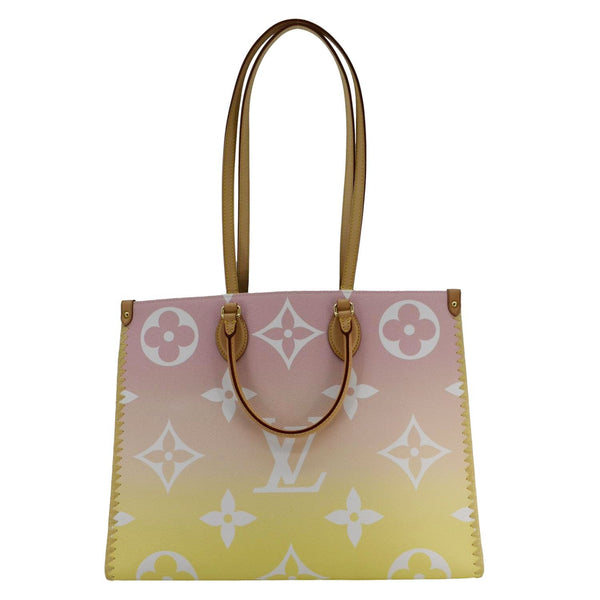 LOUIS VUITTON Onthego GM By The Pool Raffia Canvas Tote Bag Multicolor