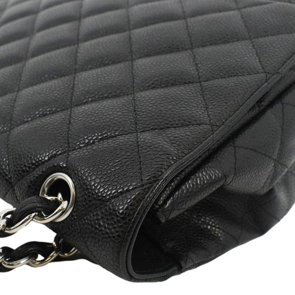 CHANEL Classic Maxi Single Flap Caviar Leather Shoulder Bag Black