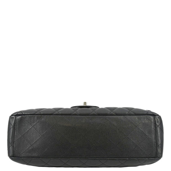 CHANEL Classic Maxi Single Flap Caviar Leather Shoulder Bag Black
