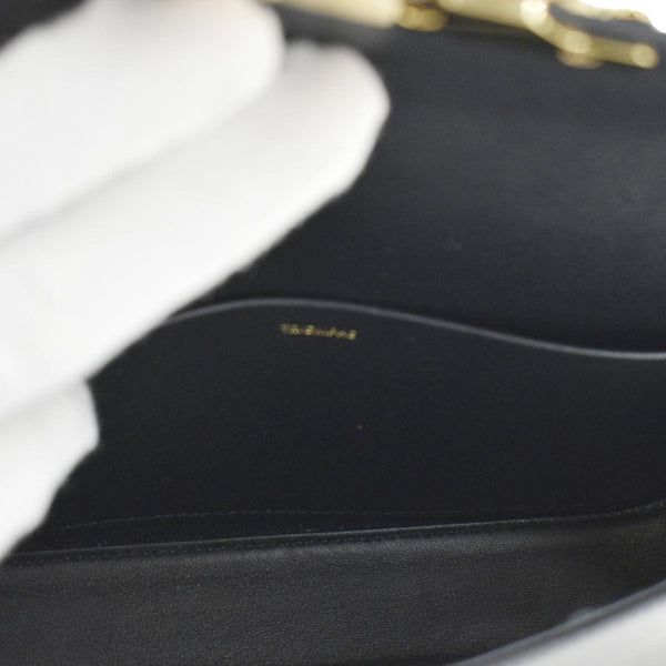 CELINE Triomphe Shiny Calfskin Leather Shoulder Bag Black