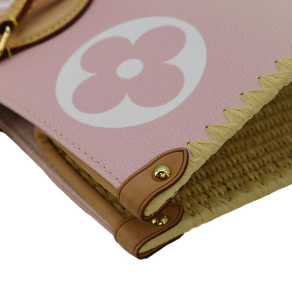 LOUIS VUITTON Onthego GM By The Pool Raffia Canvas Tote Bag Multicolor