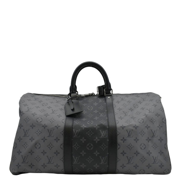 LOUIS VUITTON Keepall 50 Bandouliere Travel Bag Black back look