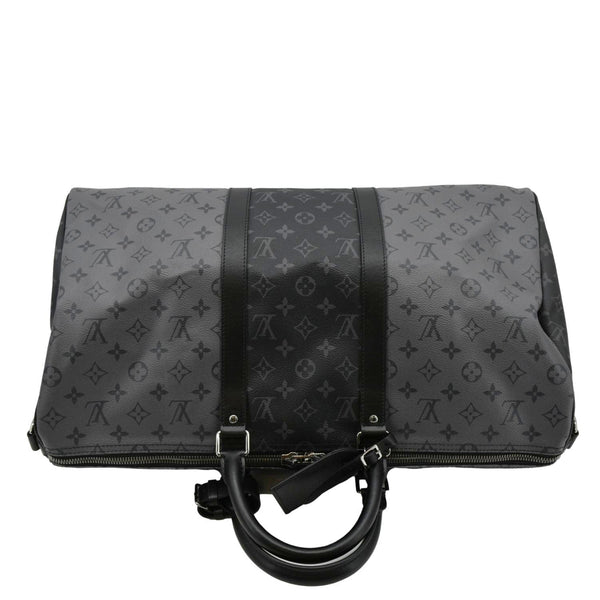 LOUIS VUITTON Keepall 50 Bandouliere Travel Bag Black upper look