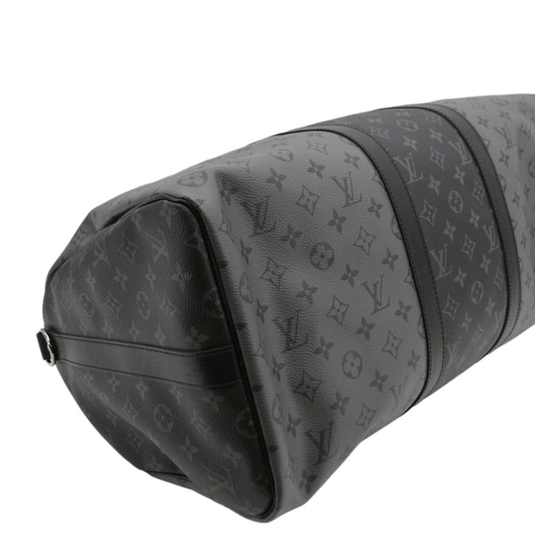 LOUIS VUITTON Keepall 50 Bandouliere Monogram Eclipse Travel Bag Black