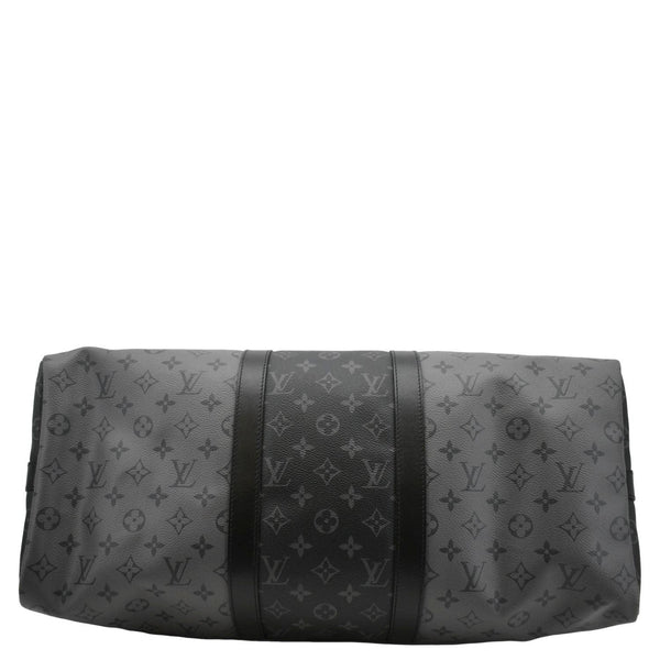 LOUIS VUITTON Keepall 50 Bandouliere Monogram Eclipse Travel Bag Black