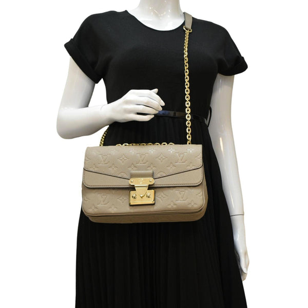 LOUIS VUITTON Marceau PM Monogram Empreinte Leather Shoulder Bag Turtledove