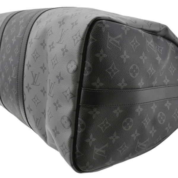LOUIS VUITTON Keepall 50 Bandouliere Monogram Eclipse Travel Bag Black