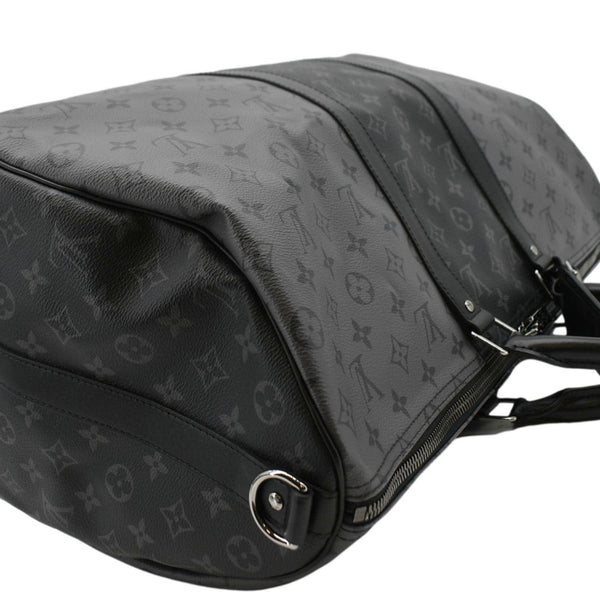 LOUIS VUITTON Keepall 50 Bandouliere Monogram Eclipse Travel Bag Black