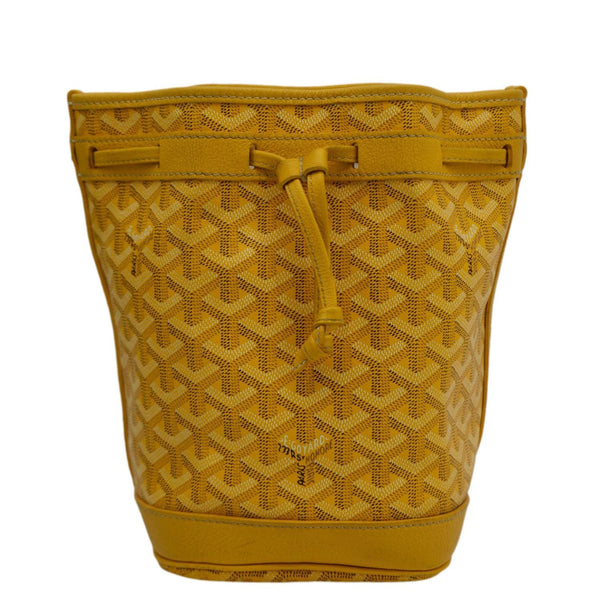 GOYARD Petit Flot PM Canvas Bucket Bag Yellow
